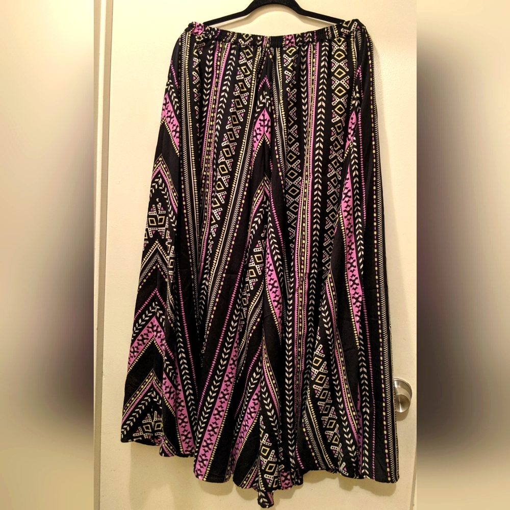 Black and Pink Geometric Women's Skirt